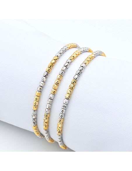 SHINY BALLS BANGLE BRACELET SILVER 925- SILVER/GOLD